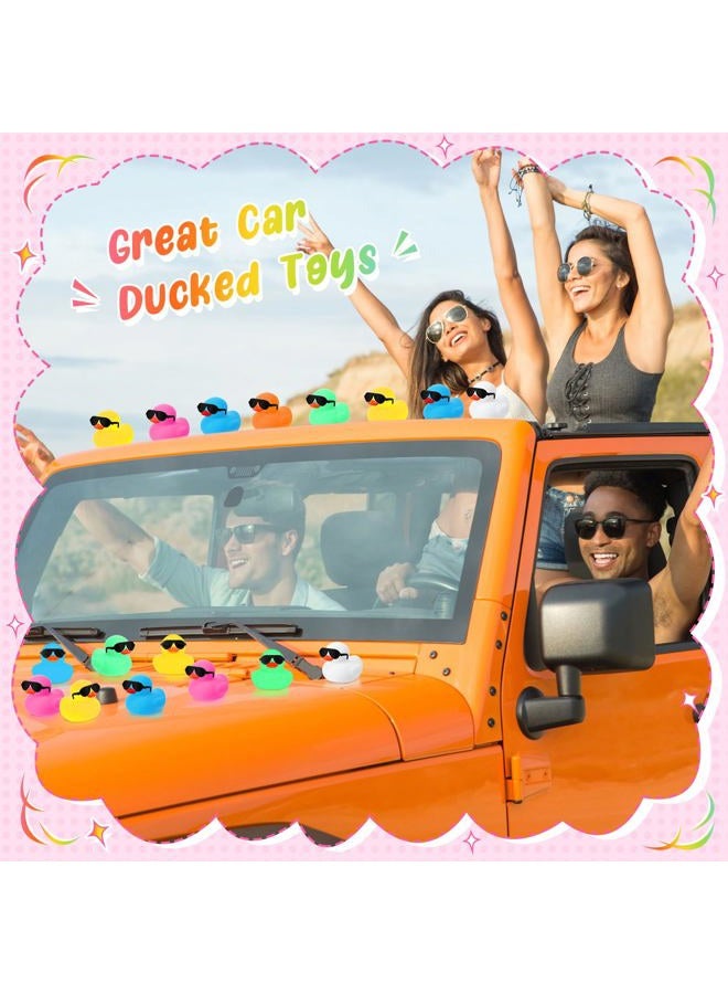 HI-BOOM 300 Sets Mini Rubber Ducks with Sunglasses Bath Duck in Bulk Cute Float Squeaky Bathtub Duckies Toys for Baby Shower Birthday Party Favors Class Carnival Prizes Car Decor (Colorful) - Image 5