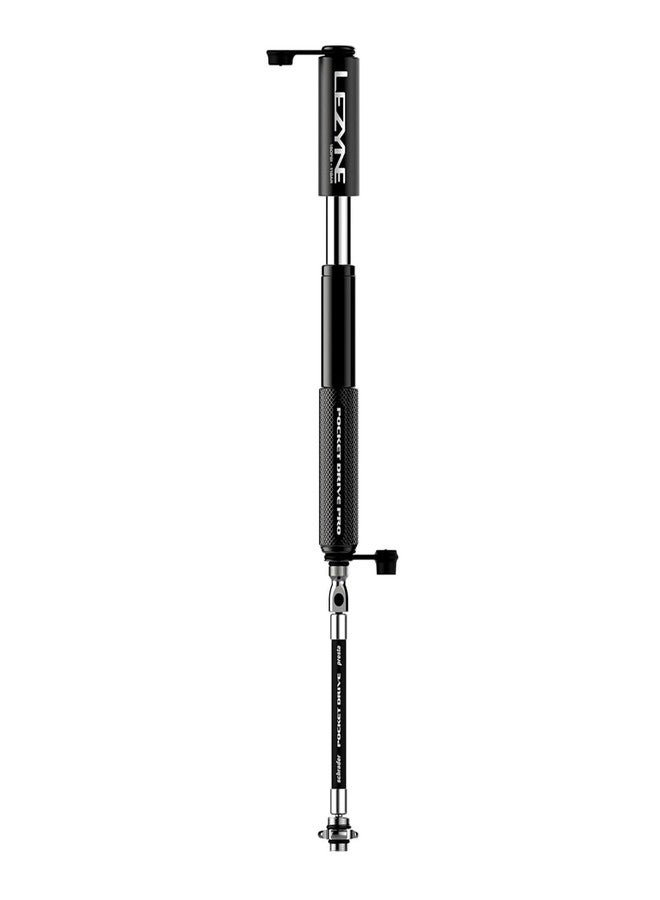 LEZYNE Pocket Drive Pro Mini Bicycle Hand Pump | 160 PSI High Pressure Bike Tire Pump, CNC Aluminum, ABS Flex Hose with Valve Core Tool, Presta & Schrader Compatible, Black - Image 3