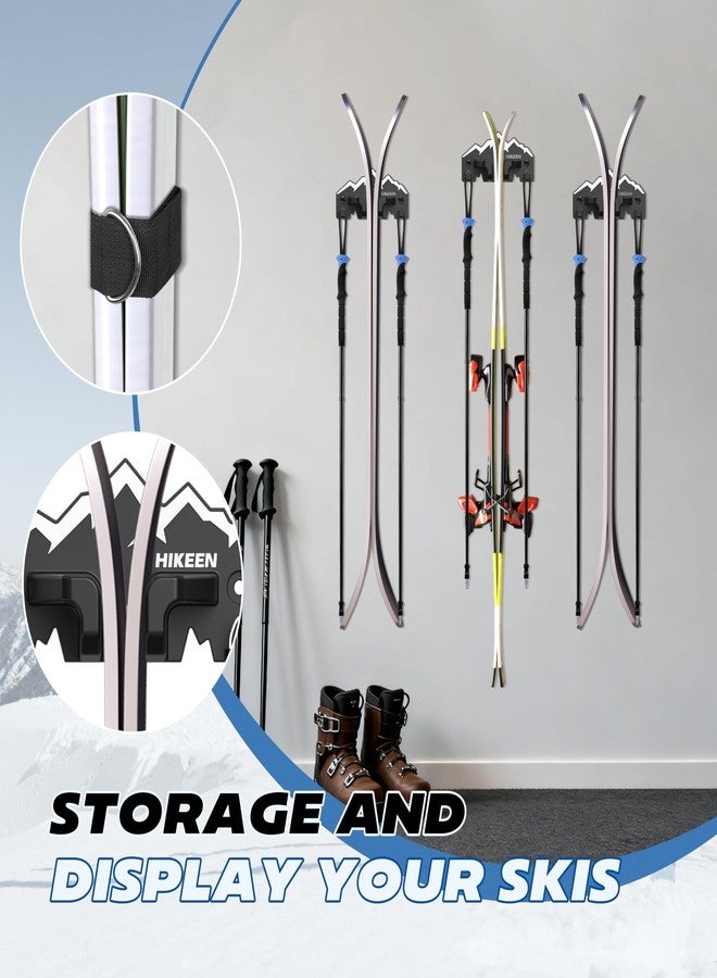 Hikeen Ski Wall Rack for Garage - Ski Wall Mount Storage Rack Fits Any Ski,Garage Organization & Space-Saving Winter Gear - Durable Ski Rack for Wall Display 2Pack - Image 4