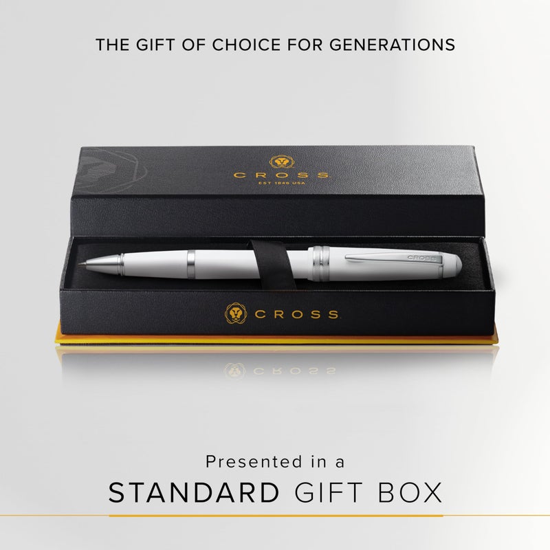 Cross Bailey Light Refillable Rollerball Pen Presented in a Everyday Gift Box - Medium Point, Black Ink, Polished White - Image 4