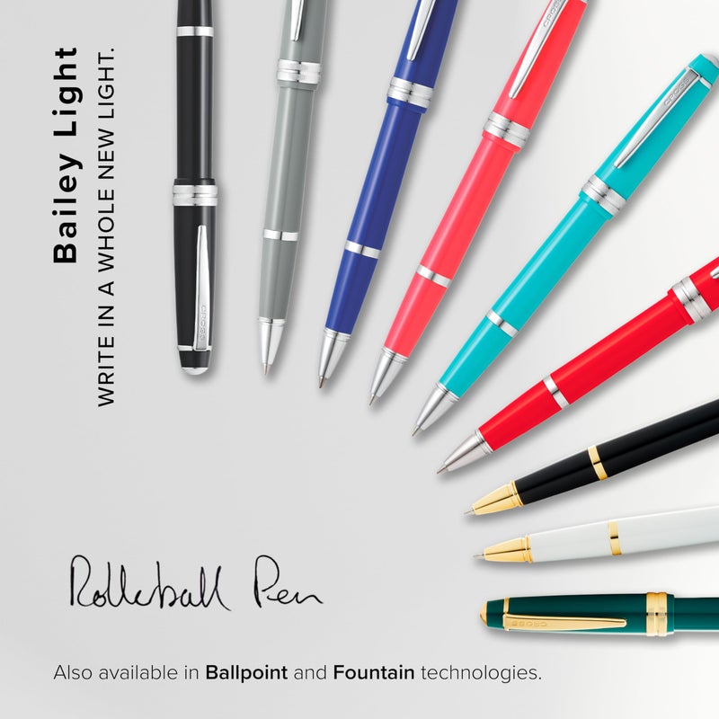 Cross Bailey Light Refillable Rollerball Pen Presented in a Everyday Gift Box - Medium Point, Black Ink, Polished White - Image 5