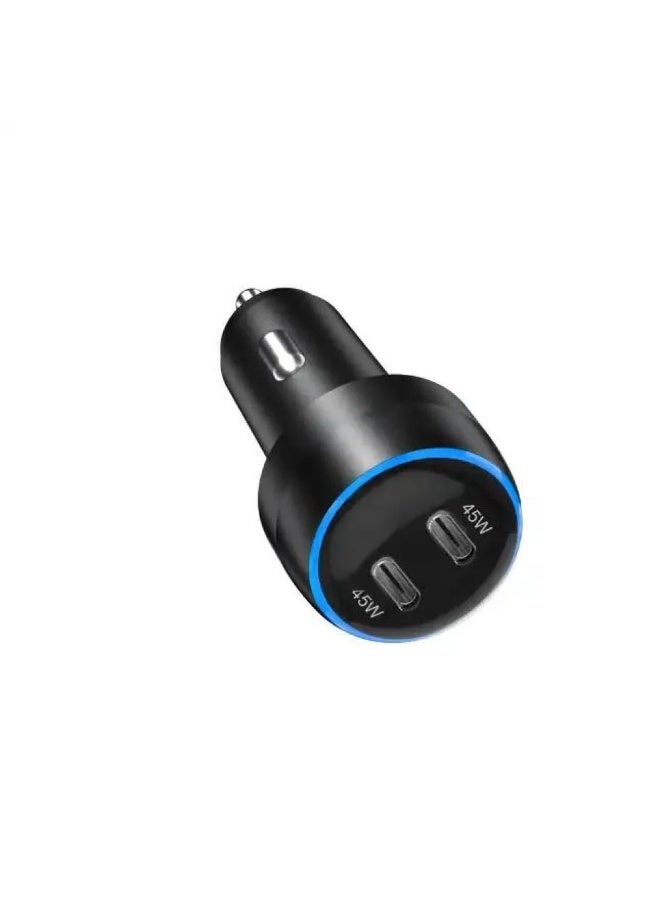 شاحن سيارة 90 واط – مدخلين تايب سي بقدرة 45 واط لكل منفذ - Image 2