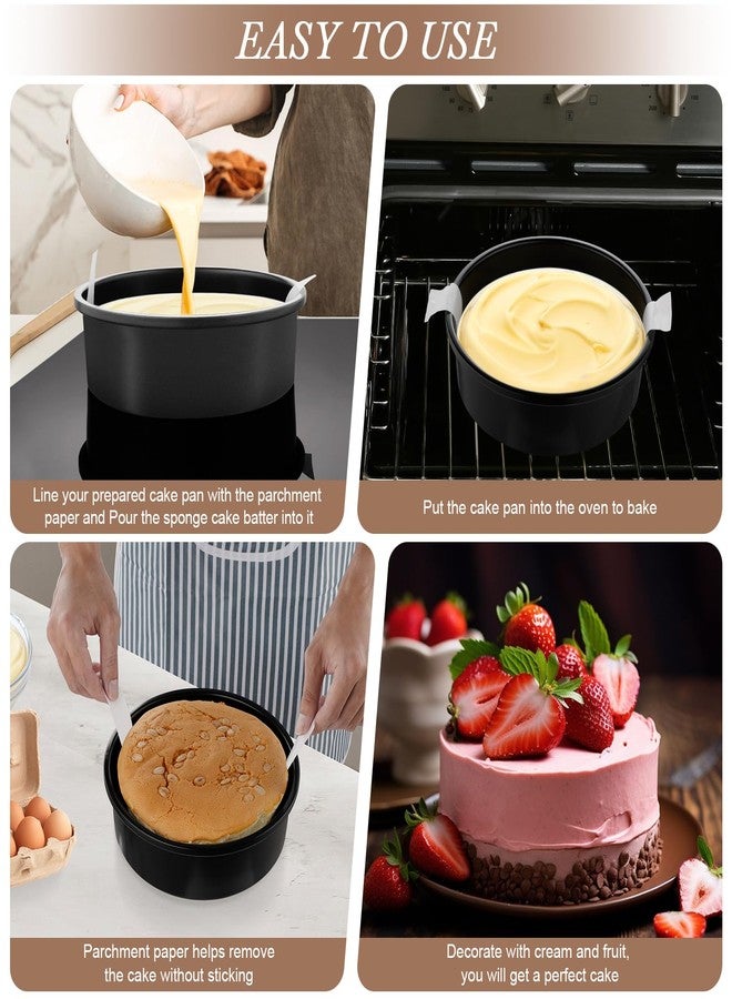 AIVIKI 8-Inch Round Cake Pan Set of 3, Nonstick Smash Cake Baking Pans Tins with 100 Pieces Parchment Paper, Carbon Steel Bakeware for Birthday Christmas, Oven & Dishwasher Safe - Image 5
