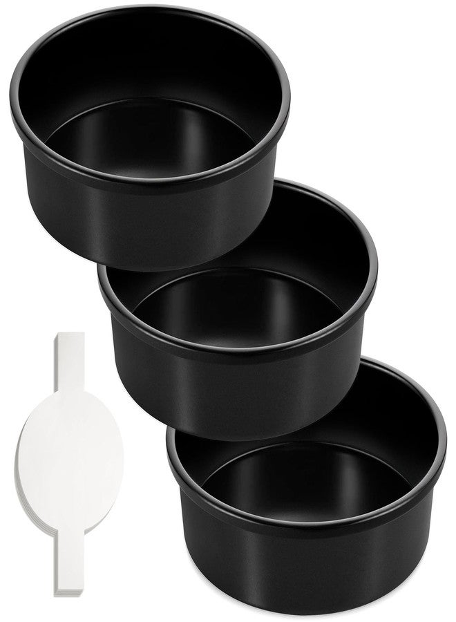 AIVIKI 8-Inch Round Cake Pan Set of 3, Nonstick Smash Cake Baking Pans Tins with 100 Pieces Parchment Paper, Carbon Steel Bakeware for Birthday Christmas, Oven & Dishwasher Safe - Image 1