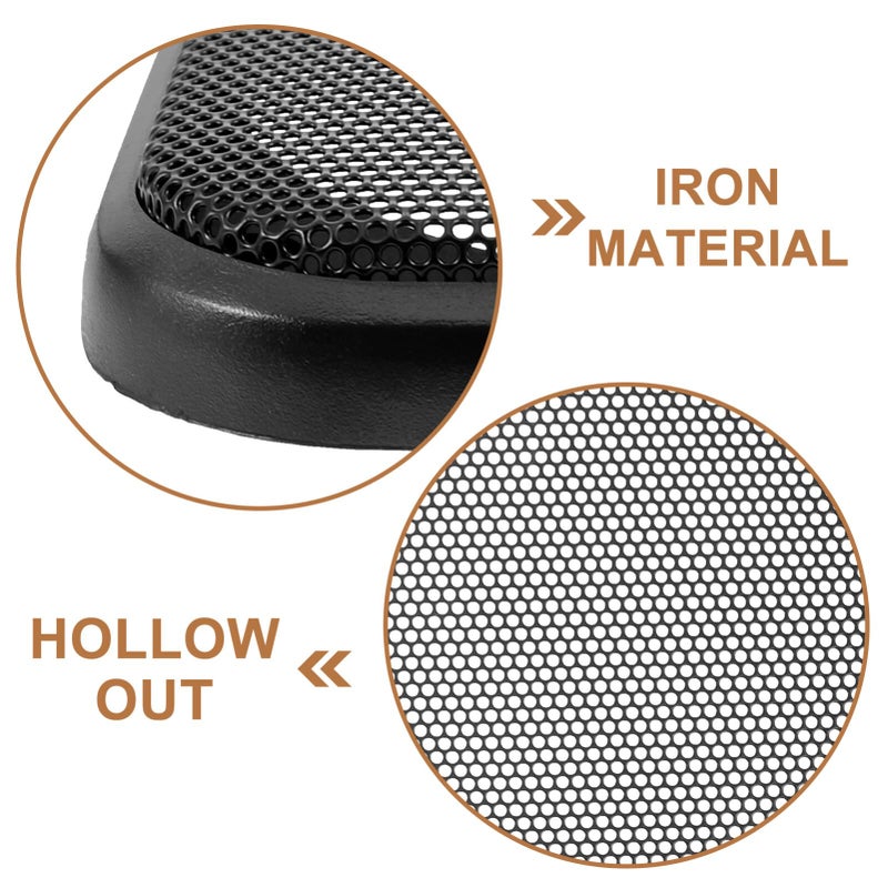 2Pcs Car Speaker Grill Covers Waffle Mesh Protectors Black For Enhanced Interior Style - Image 4