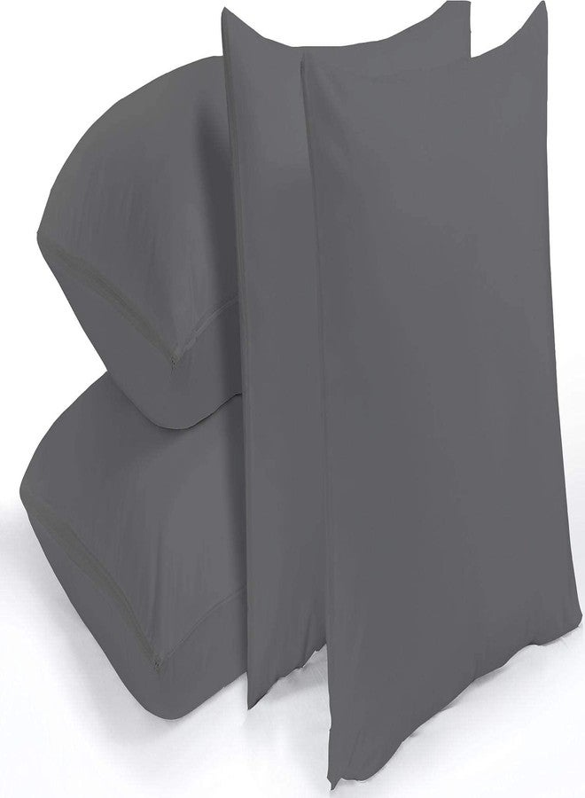 Niagara Sleep Solution مجموعة من 4 أغطية وسائد رمادية مقاومة للماء، مقاس قياسي 20 × 26 بوصة، مزودة بسحاب ناعم، أغطية فاخرة، أغطية عازلة للصوت - Image 5