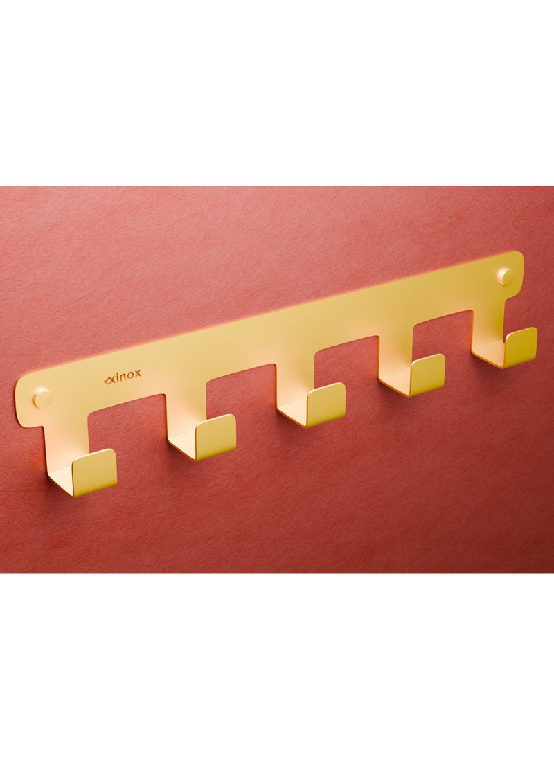 OXINOX Stainless Steel 5 Hooks Hanger 35 cm- Gold Type S304  - Image 3