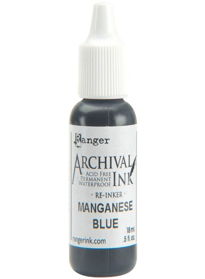Ranger Archival Pad Reinker .5oz, Manganese Blue