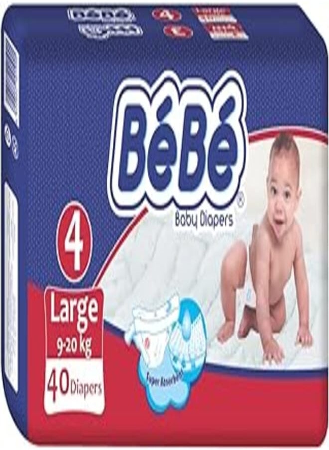bebe Bebe Baby Diapers Large (size 4) 40 diapers 
