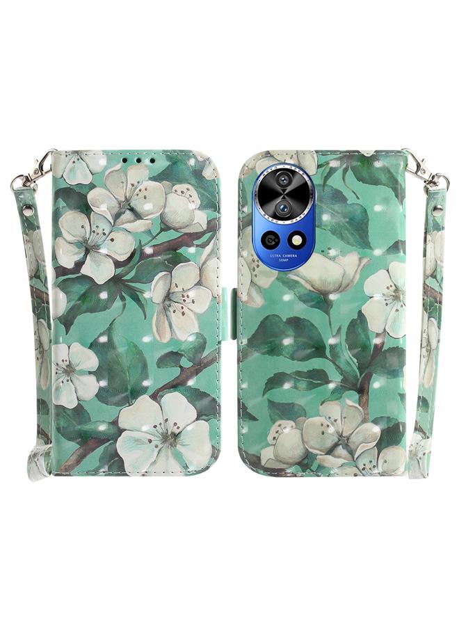 زبون جراب لهاتف Huawei nova 12 Pro، جراب جلدي ثلاثي الأبعاد ملون أفقي قابل للطي - Image 1