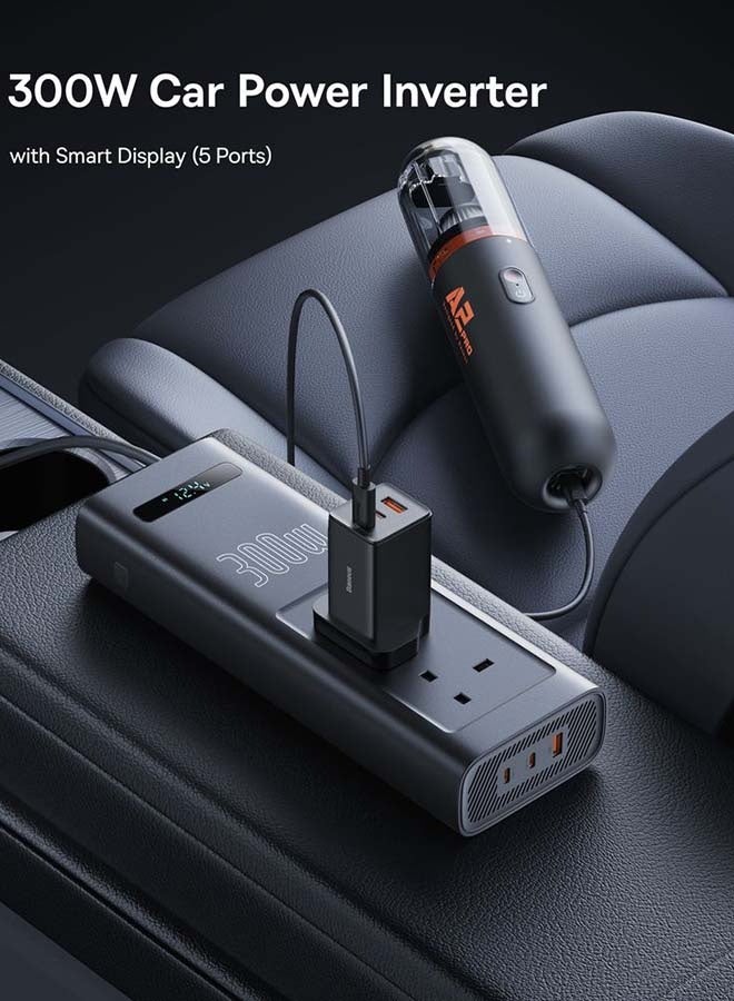 Baseus Baseus 300W 220V Car Jump Starter with Cigarette Lighter or Car Battery, 2 Type-C Ports, 1 USB Port, and 2 Power Ports - Black - Image 5