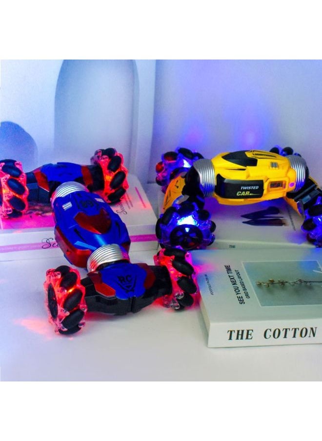 Direct Stunt Remote Control Car Children's Toy Gesture Induction Remote Control Twist Car Drift Off-road Climbing Car-Colour:2019-24b Blue -Proportion:Three Batteries  - Image 5