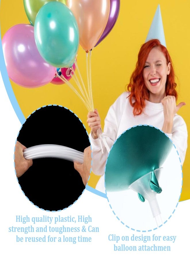 cobee 20 Pcs Balloon Holder Sticks, Plastic Balloon Sticks With Bases, Long Balloon Holder Sticks Balloon Weights for Tying Balloon Arch Anniversary, Birthday, Parties, Wedding Decorations - Image 2