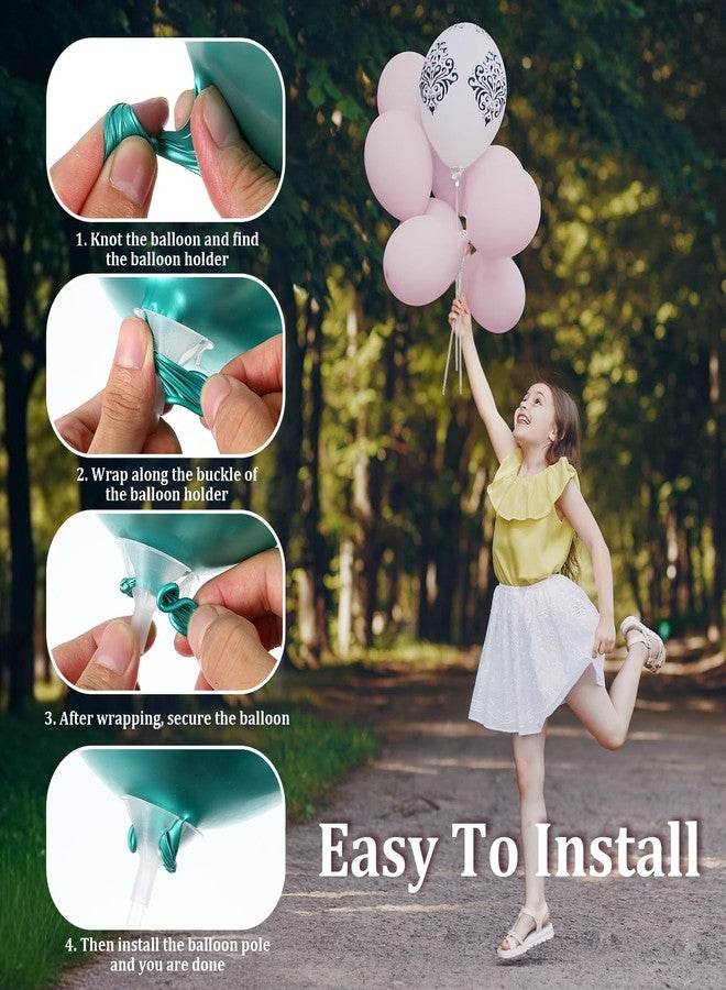 cobee 20 Pcs Balloon Holder Sticks, Plastic Balloon Sticks With Bases, Long Balloon Holder Sticks Balloon Weights for Tying Balloon Arch Anniversary, Birthday, Parties, Wedding Decorations - Image 5