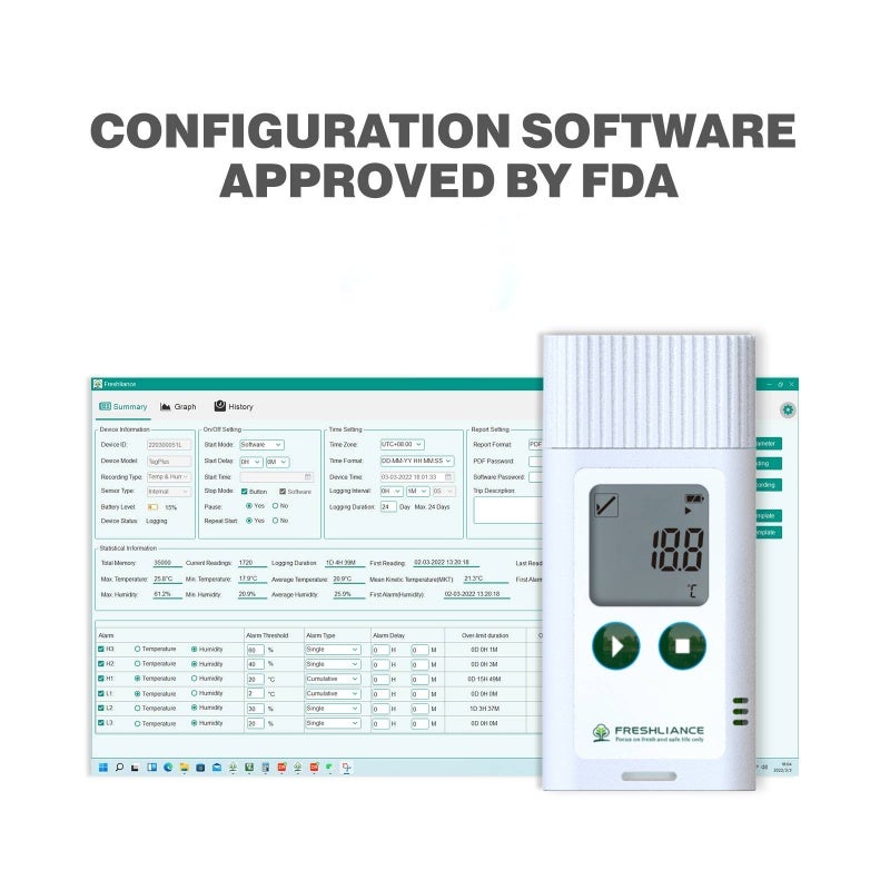 USB Temperature Recorder Fruit Cold Storage Coldchain Transportation Temperature Logger Large Capacity Data Storage with PC Data Export PDF/CSV Reports Automatic Generating Function - Image 4