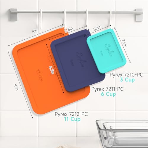 Sophico Rectangle Silicone Storage Cover Lids Replacement for Anchor Hocking and Pyrex Glass Bowls (Container not Included) (MIX-4 PACK) - Image 2