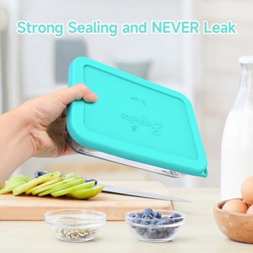 Sophico Rectangle Silicone Storage Cover Lids Replacement for Anchor Hocking and Pyrex Glass Bowls (Container not Included) (MIX-4 PACK) - Image 5