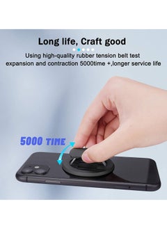 SYOSI Magnetic Phone Ring Holder, Ultra-Thin 3mm Anti Drop Finger Kickstand Silicone Back Ring Cell Phone Grip Phone Stand for Magnetic Car Mount and Most Smart Phones and Tablets (Black)  - Image 2