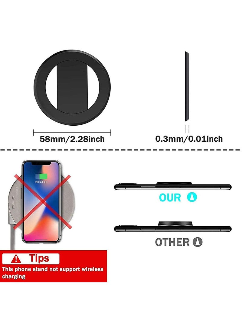 SYOSI - Magnetic Phone Ring Holder, Ultra-Thin 3mm Anti Drop Finger Kickstand Silicone Back Ring Cell Phone Grip Phone Stand for Magnetic Car Mount and Most Smart Phones and Tablets (Black) - Image 1