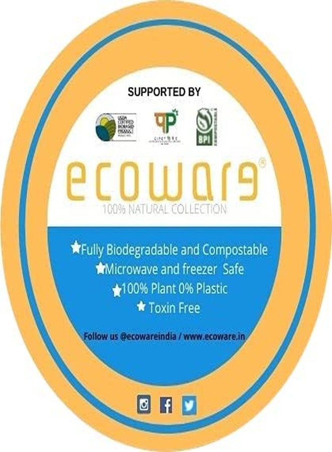 ECOWARE® (Pack of 100 Plates 100% Natural, Biodegradable, Compostable, Eco-Friendly, Safe & Hygienic Disposable 7-inch Round Plate- Medium - Image 5