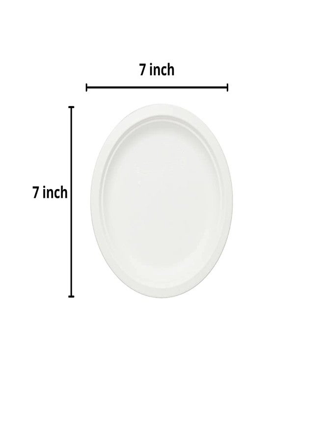 ECOWARE® (Pack of 100 Plates 100% Natural, Biodegradable, Compostable, Eco-Friendly, Safe & Hygienic Disposable 7-inch Round Plate- Medium - Image 2