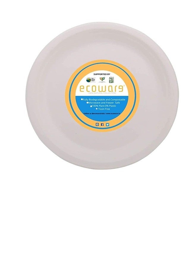 ECOWARE® (Pack of 100 Plates 100% Natural, Biodegradable, Compostable, Eco-Friendly, Safe & Hygienic Disposable 7-inch Round Plate- Medium - Image 3