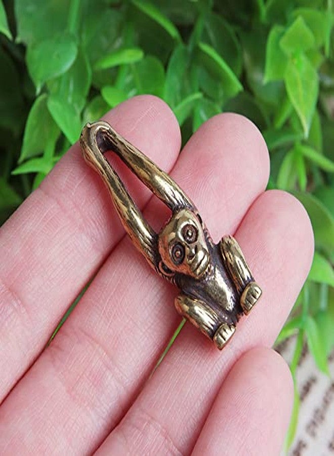 Acxico 2Pcs Chinese Antique Bronze Small Handle Lucky Gibbon Monkey Pendant - Image 2