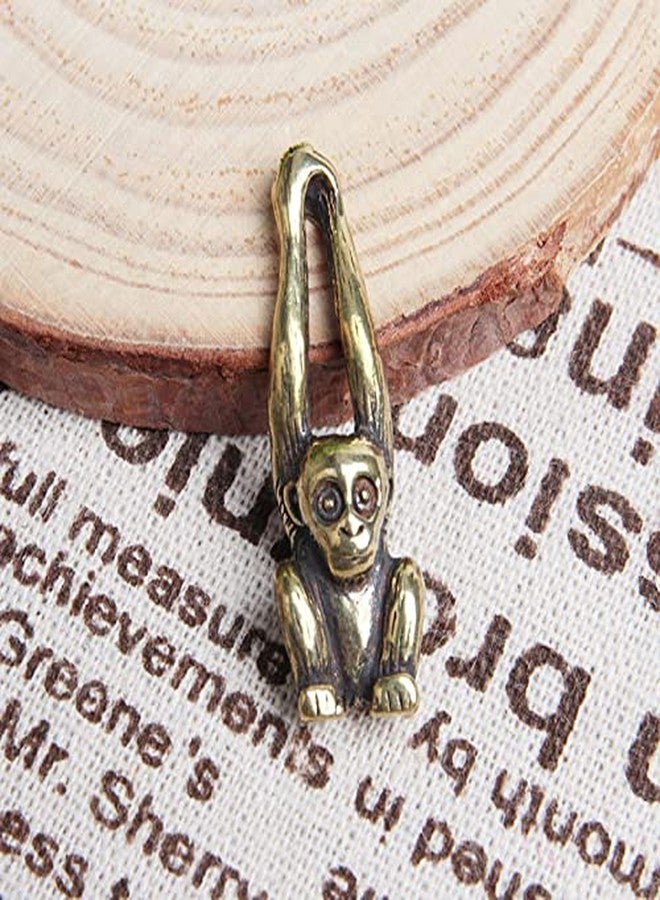 Acxico 2Pcs Chinese Antique Bronze Small Handle Lucky Gibbon Monkey Pendant - Image 4