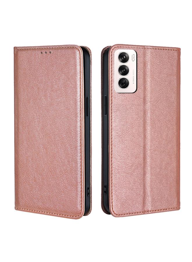 S-TOP Case For OPPO Reno12 5G Global Gloss Oil Solid Color Magnetic Leather Phone Case - Image 1