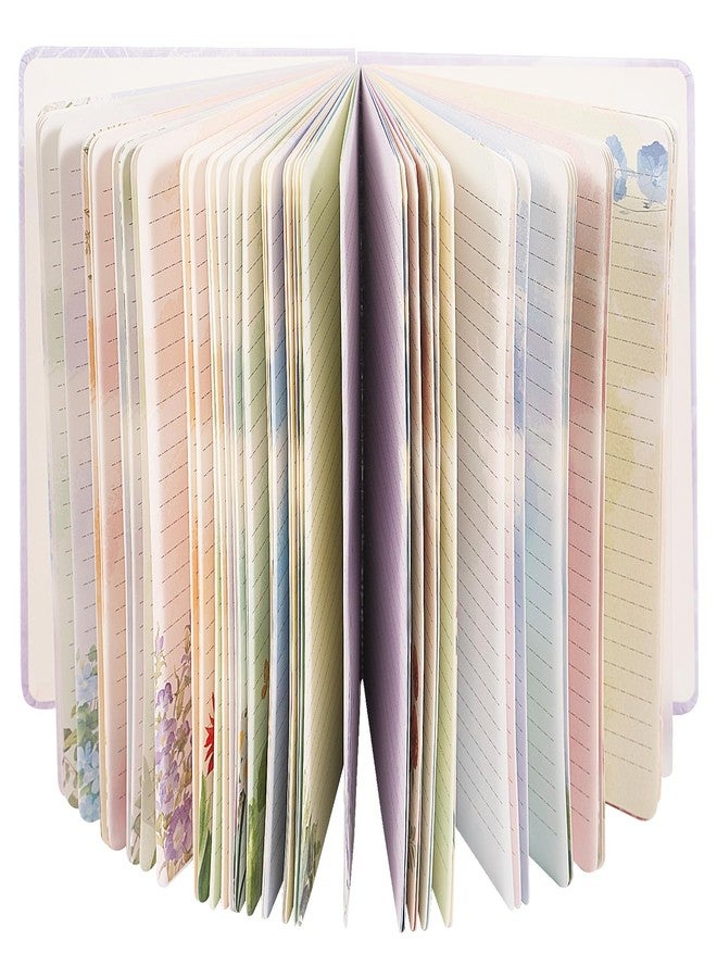 SIIXU Unique Floral Spiral Notebook - A5 Hardcover 160 Pages with Beautiful Art Pages, College Ruled for Memo Writing, Daily Poetry Journal, Junk Journal & School Supplies, Purple - Image 1