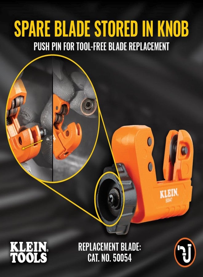 Klein Tools 50047 Mini Tubing Cutter, 1-1/8 Inch O.D. Cutting Capacity for Aluminum and Copper Tubing, Spare Blade Included - Image 5