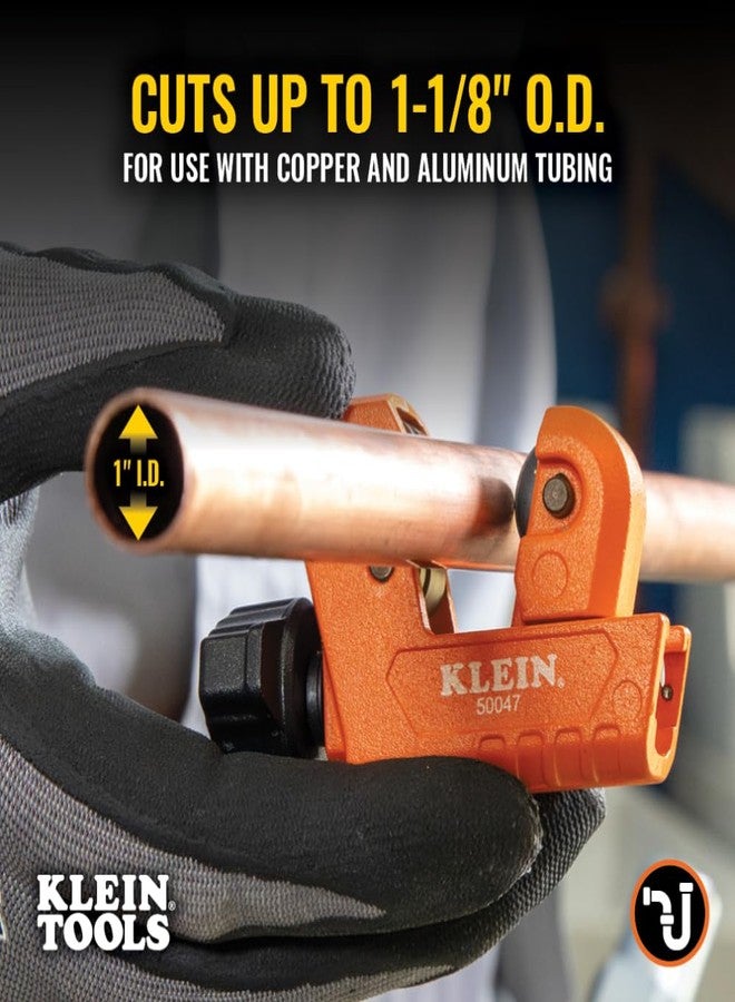 Klein Tools 50047 Mini Tubing Cutter, 1-1/8 Inch O.D. Cutting Capacity for Aluminum and Copper Tubing, Spare Blade Included - Image 2