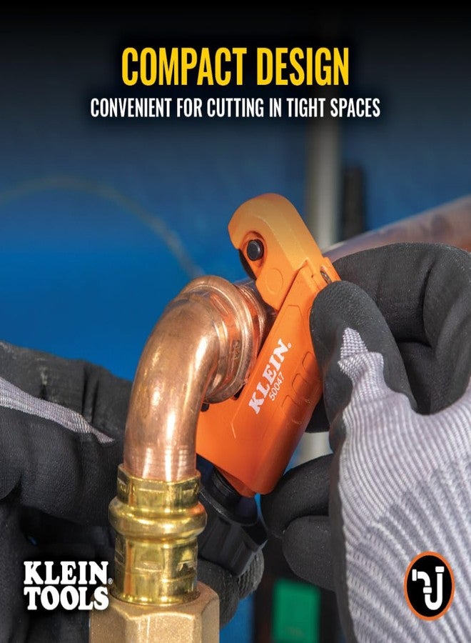 Klein Tools 50047 Mini Tubing Cutter, 1-1/8 Inch O.D. Cutting Capacity for Aluminum and Copper Tubing, Spare Blade Included - Image 3