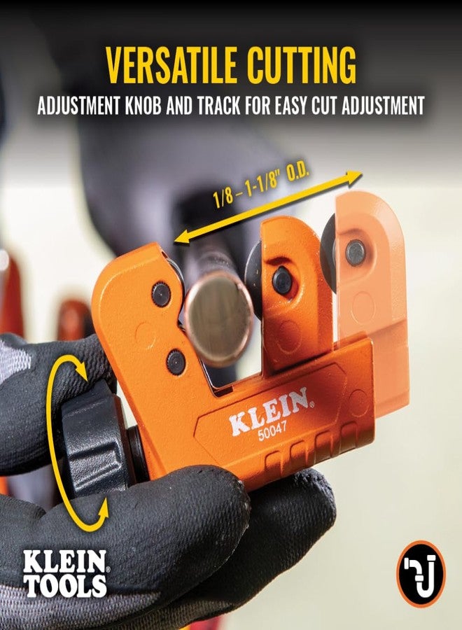 Klein Tools 50047 Mini Tubing Cutter, 1-1/8 Inch O.D. Cutting Capacity for Aluminum and Copper Tubing, Spare Blade Included - Image 4