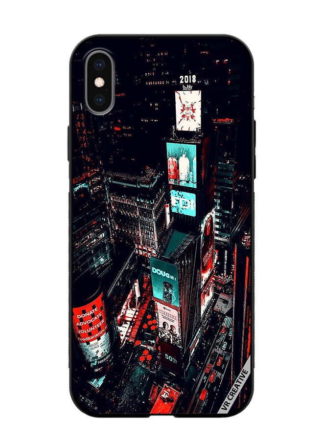 VR CREATIVE Protective Case Cover For Apple iPhone XS Max Times Square Design Multicolour - Image 1