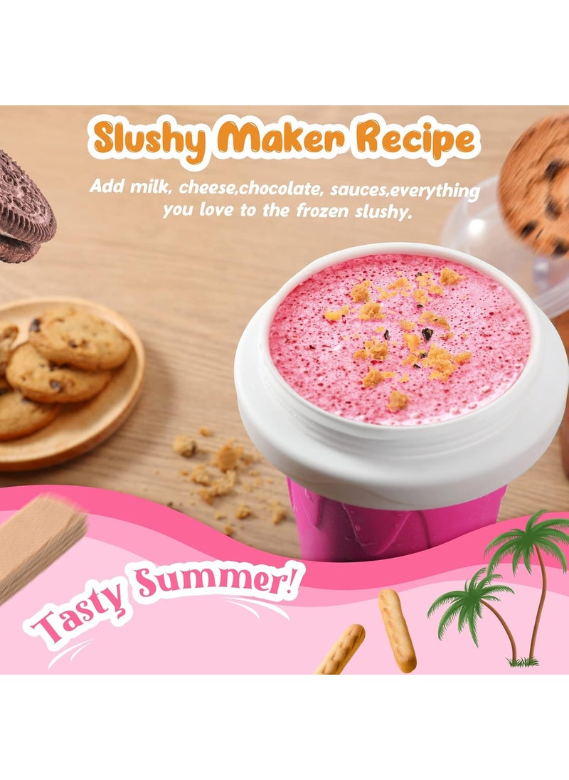 DIGITALWEAR DIGITALWEAR Slushie Maker Cup Magic Quick Frozen Smoothies Cup Double Layer Silica Cup Squeeze Cup DIY Slushy Maker With Lid Straw Shake Ice Cream Maker For Children And Family Multicolor  - Image 4