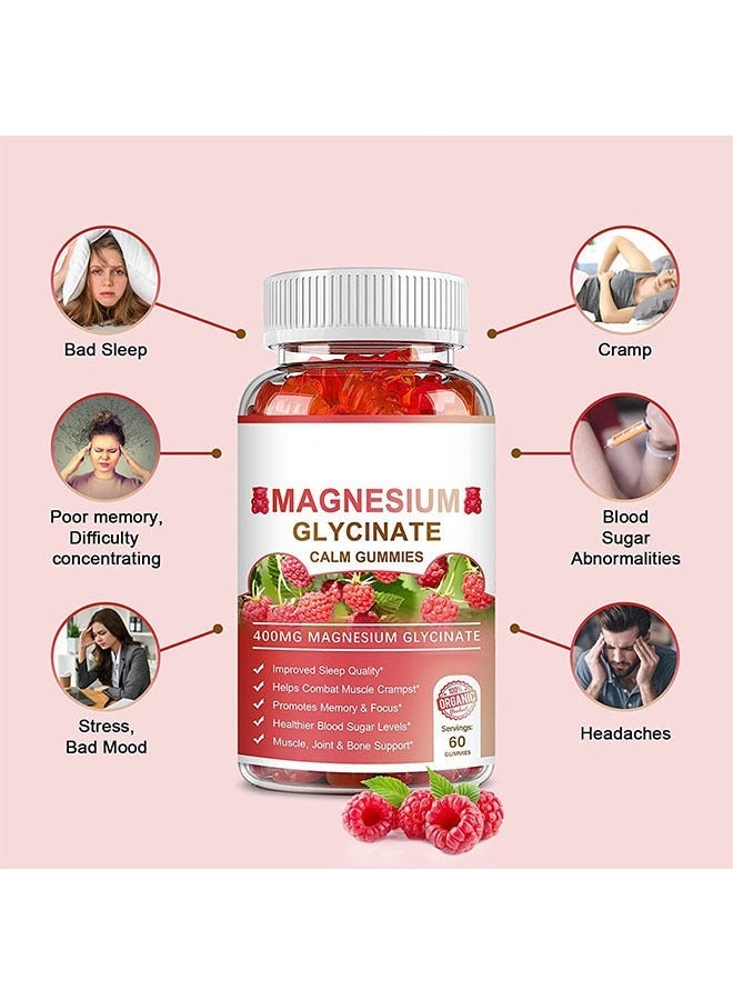 WelnessWays Magnesium Glycinate Chelate Supplement 60 Gummies, 400mg for Each Cap, Gluten Free, Non GMO with Organic Vegetables for Sleep, Calm, Anxiety, Muscle Cramp and Stress Relief - Image 3
