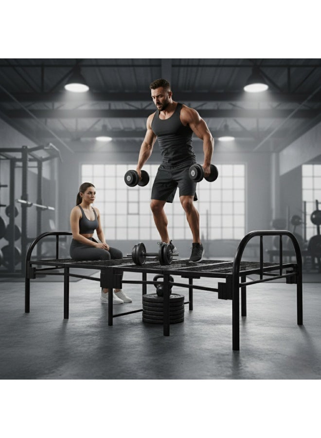 UNIKSAR Single Size Foldable Metal Platform Bed Frame, 90x190 cm Heavy-Duty Iron Slat Support, Space-Saving, No Box Spring Needed, Easy Assembly Guest Bed Base - Image 4