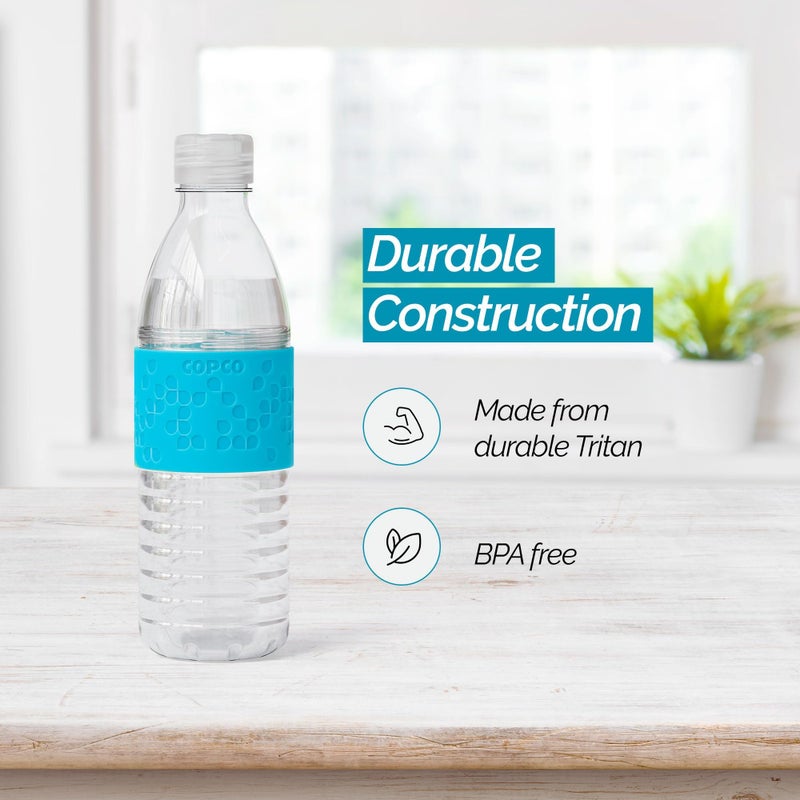 Copco Hydra 16.9 oz Water Bottle â€“ Leak Proof, Tritan Durable, BPA Free, Dishwasher Safe, Twist Open Body for Ice & Easy Cleaning, Silicone Non-Slip Grip, Portable for Gym & Office (Light Blue) - Image 3