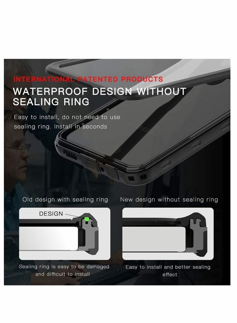 Y&D Case for Samsung A12/M12 KASTWAVE Waterproof with Built-in Screen Protector Dustproof Shockproof Full Body Underwater Protective Cover Galaxy A12Case M12 Black - Image 4