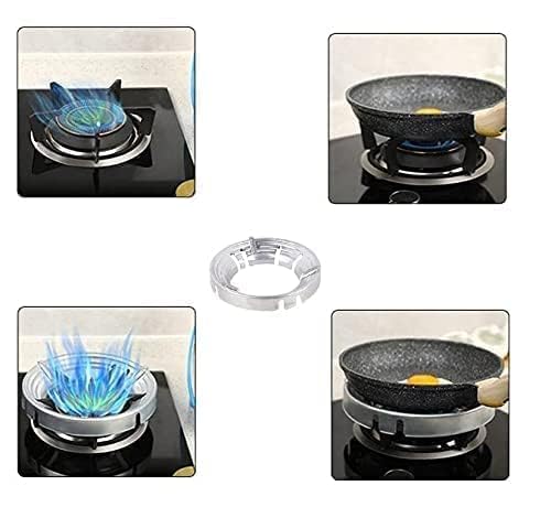 Nexellar Gas Stove Saver Stand - Silver Gas Burner Stand, Windproof Energy Gas Saver Jali Ring, 4 Legs Supported for Indian Gas, Gas Stand Thickness Heavy Material for Easy Washable (Pack of 1) - Image 3