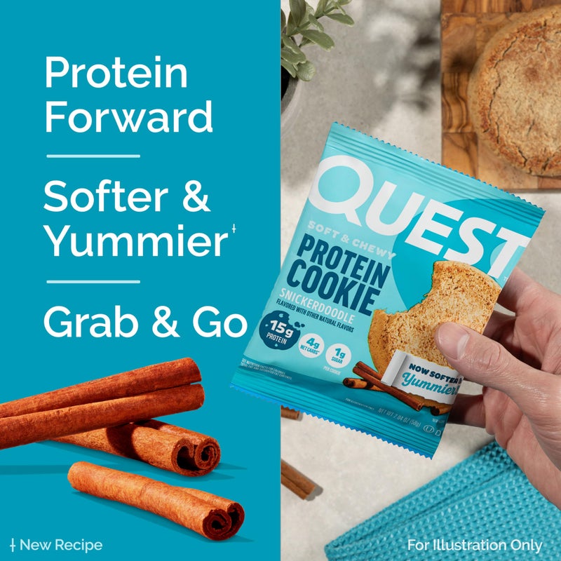 Quest Nutrition Snickerdoodle Protein Cookie, 15g Protein, 1g Sugar, 4g Net Carbs, Keto Friendly, High Protein, Low Carb; 12 Count - Image 3