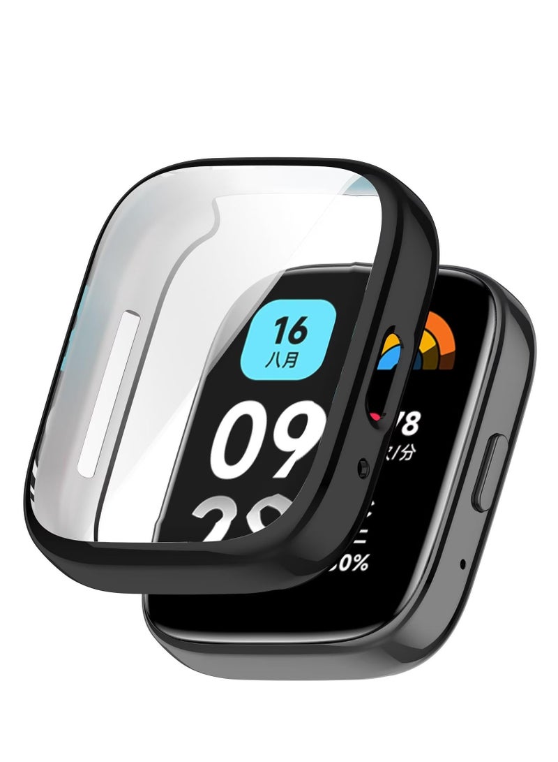 Case for Redmi Watch 3 Active/Lite Soft TPU Plating All-Inclusive Protection Watch Case Shock Resistant Case Cover for Redmi Watch 3 Active Smartwatch (Black) - Image 2