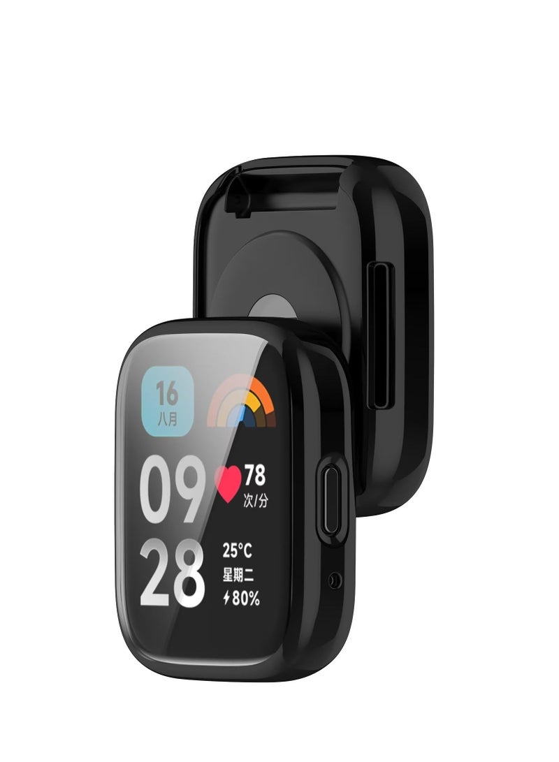 Case for Redmi Watch 3 Active/Lite Soft TPU Plating All-Inclusive Protection Watch Case Shock Resistant Case Cover for Redmi Watch 3 Active Smartwatch (Black) - Image 4