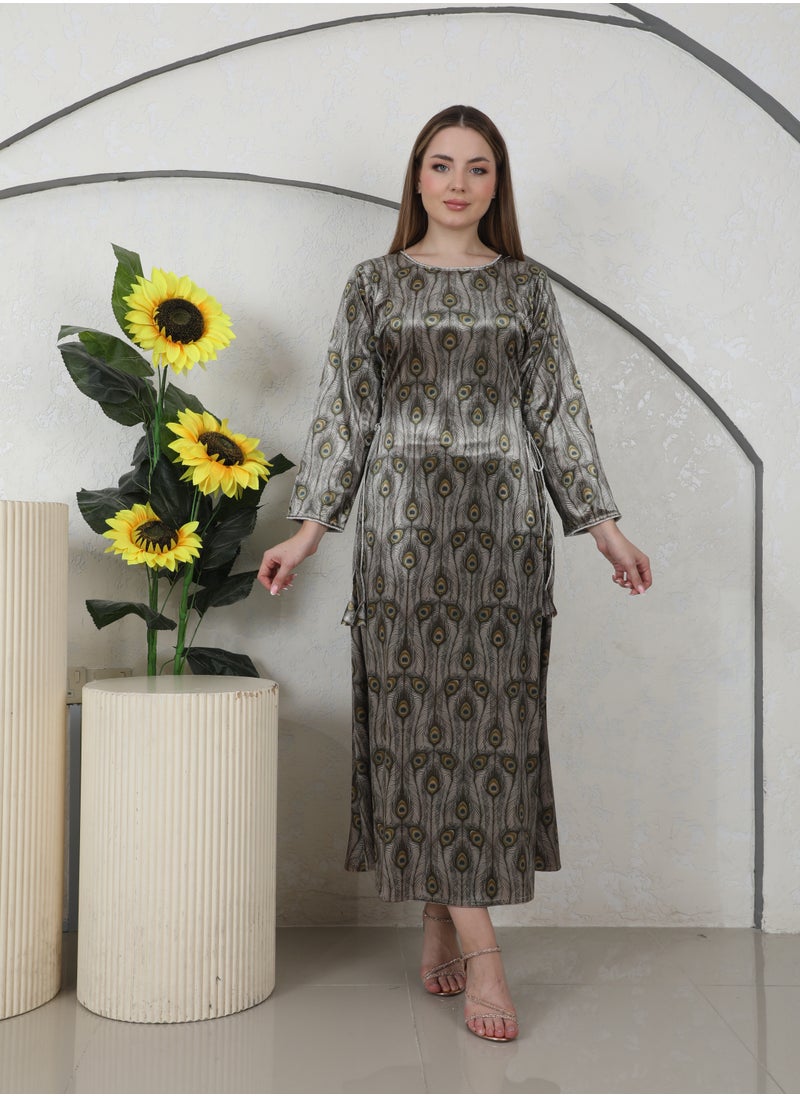 Bint Al Bilad Bint al Bilad Ready-to-Wear Winter Jalabiya - Elegant Makhmal Design | Comfortable Casual winter jalabiya for Daily Wear  - Image 1