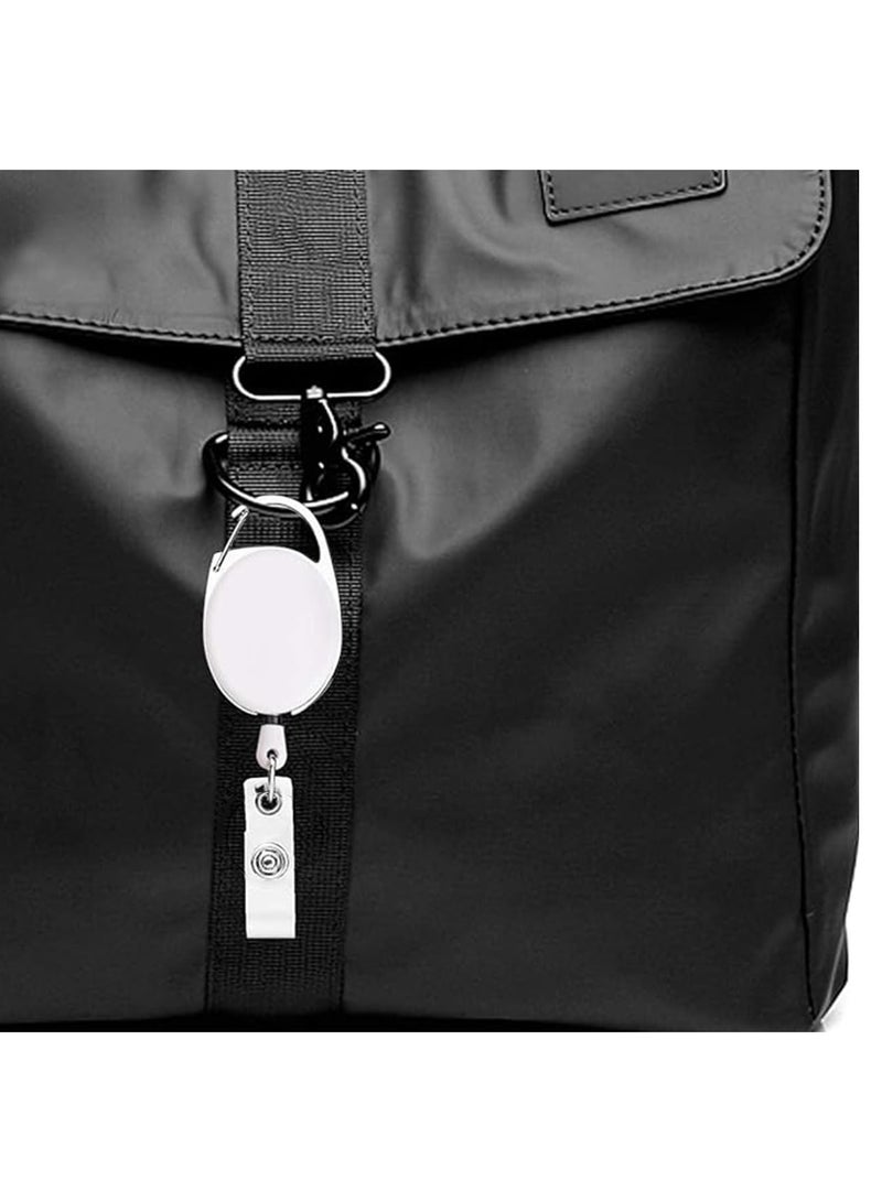 MARKQ [عبوة من 5] حامل شارة قابل للسحب باللون الأبيض مع مشبك بكرة - حامل بطاقة هوية متين للعمل، المكتب، المدرسة، وإكسسوارات سلسلة المفاتيح - Image 5