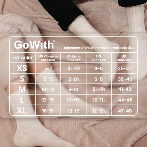 GoWith 4 Pairs Unisex Natural 97% Cotton Crew Socks, Comfy Cozy Breathable Seamless Casual Socks for Men & Women, Ecru, Medium, Model 3013 - Image 3
