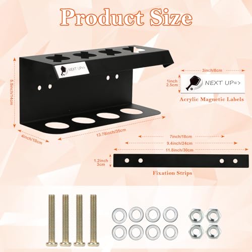 XUWAIDSGN Pickleball Racket Ball Holder Holds 4/12 Paddles Pickleball Storage Rack with Label to Track Next Up Players Pickleball Paddle Holders To Fence Wall Hanging Storage Outdoor Not Include Paddles (3) - Image 3