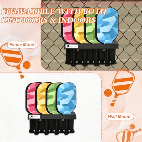 XUWAIDSGN Pickleball Racket Ball Holder Holds 4/12 Paddles Pickleball Storage Rack with Label to Track Next Up Players Pickleball Paddle Holders To Fence Wall Hanging Storage Outdoor Not Include Paddles (3) - Image 5