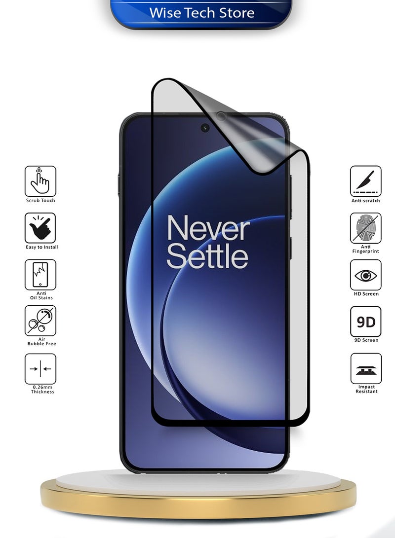 دبليو تيك واحد بلس 15R 5G 2025 حماية شاشة كاملة من السيراميك النانو عالية الجودة مع غراء كامل وغطاء كامل غير لامع - شفاف/أسود - Image 2